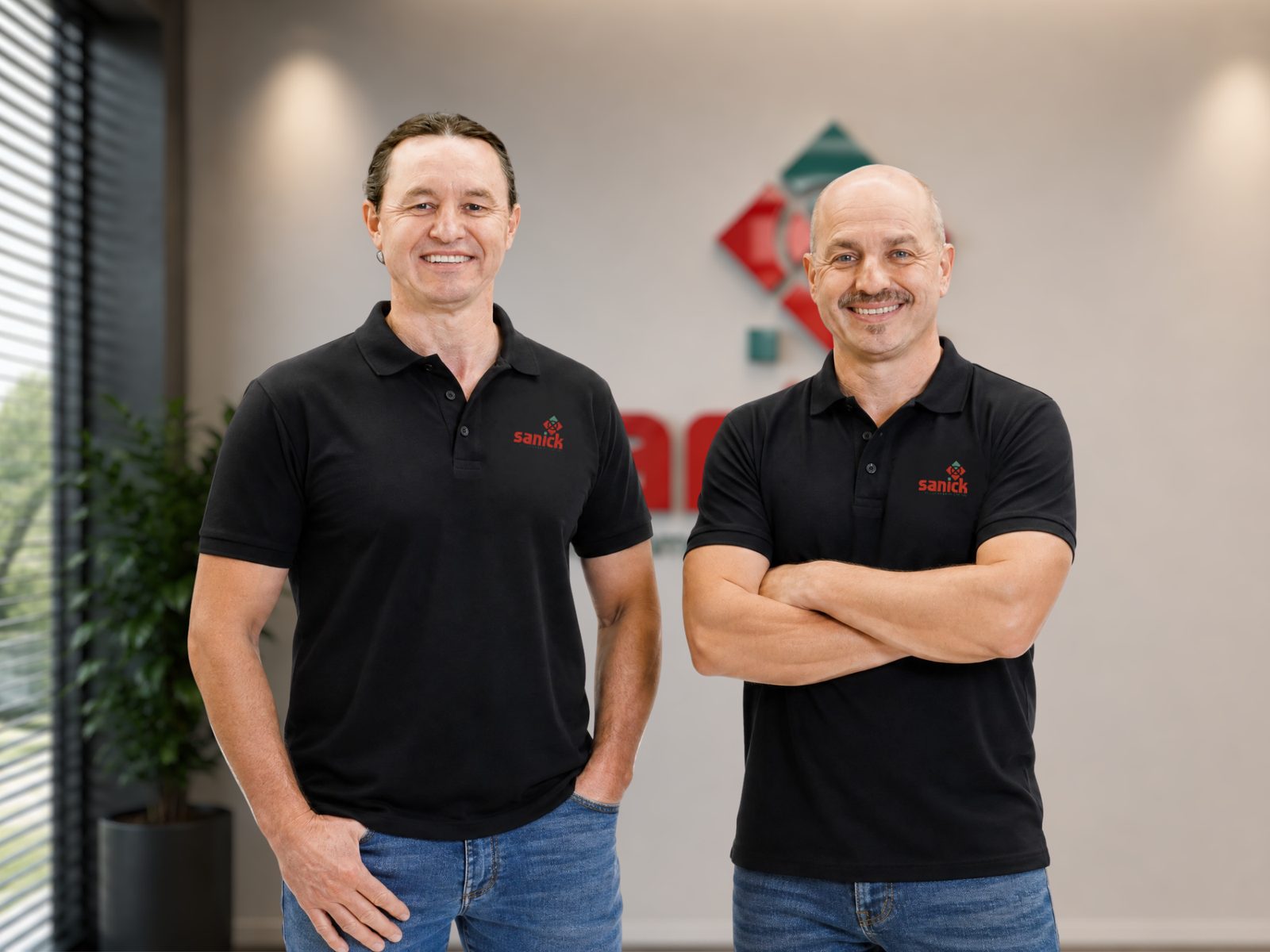 Fundadores da Sanick no escritório da empresa em Chapecó/SC